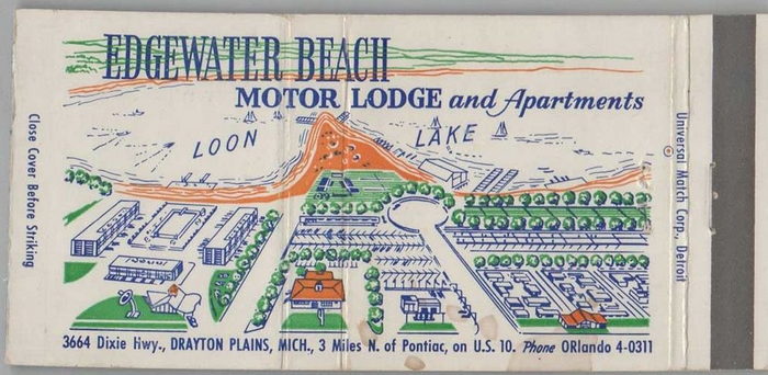 Edgewater Beach Motor Lodge - Matchbook